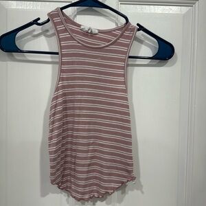 EUC Live In The Moment, Grey Purple and white striped tank. size XS. Worn once